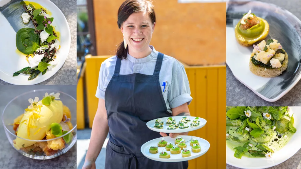 Kock skapade lunchmeny av ogräs